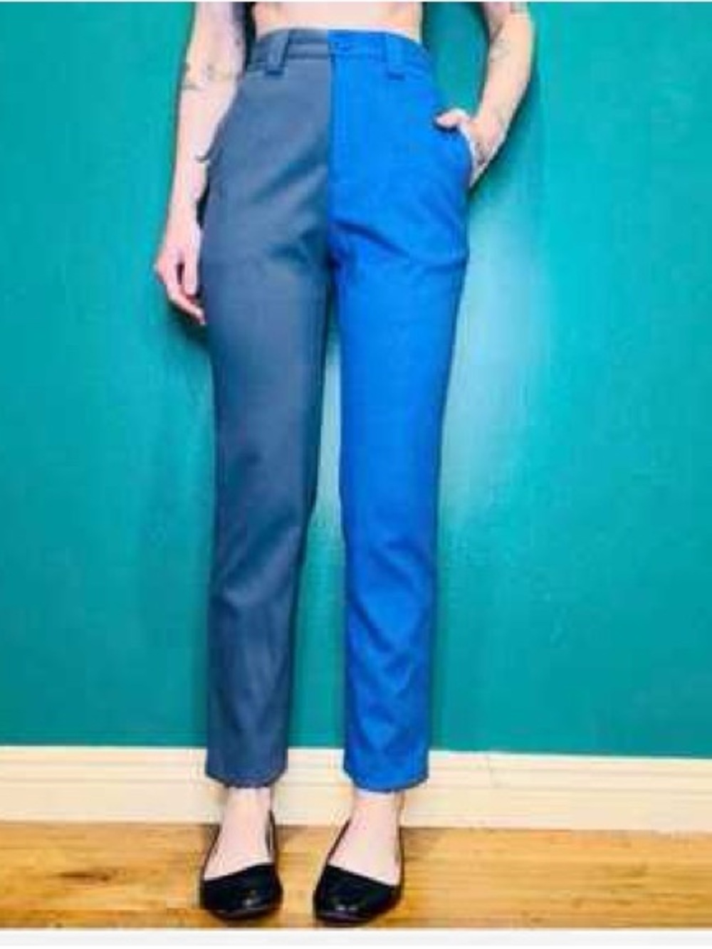 Fashion Brand Company Blue and Gray Pants